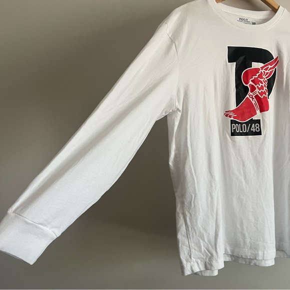 Polo Ralph Lauren P wing Logo Long Sleeve Mens T Shirt Size Large - Picture 3 of 8